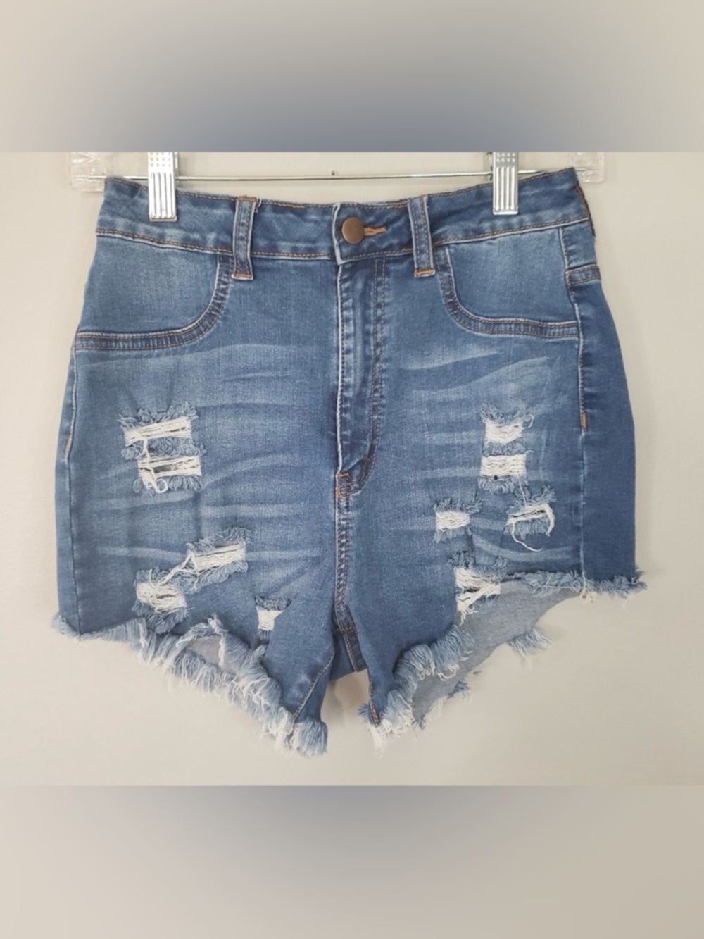 Fashion Nova Distressed Raw Hem Jean Shorts
